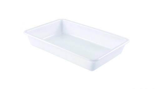 Bac plat Sans couvercle blanc plastique 34,7x23x7 cm 3 L fond plein parois pleines Gilac