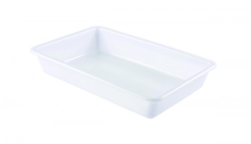 Bac plat Sans couvercle blanc plastique 43,7x28,5x7,5 cm 5 L fond plein parois pleines Gilac