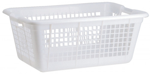 Corbeille à linge rectangulaire blanc plastique Gilac
