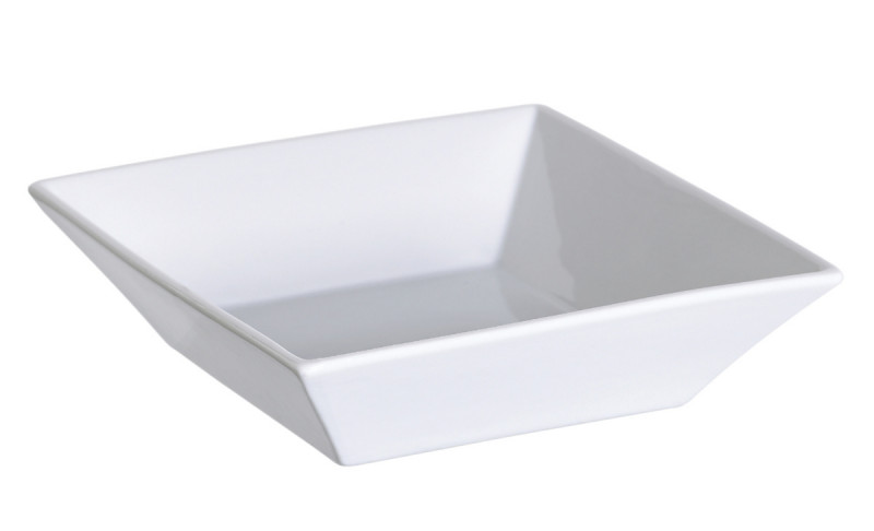Assiette plastique creuse carrée 160 x 35mm blanc - PAREDES