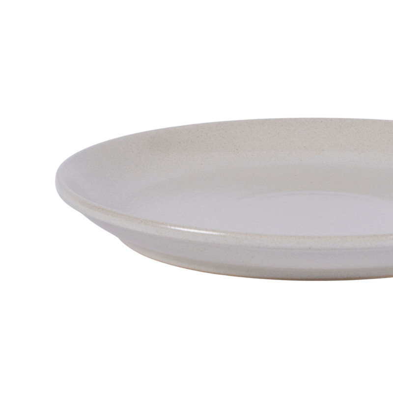 Assiette plate rond écru grès émaillé Ø 24 cm Gres Couleur Pro.mundi
