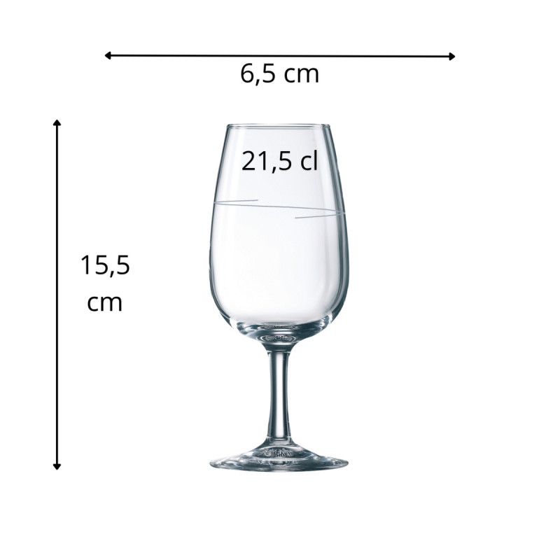 Verre à pied jaugé verre 21,5 cl Viticole Arcoroc