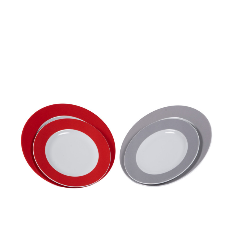 Assiette plate rond gris porcelaine Ø 21 cm Roma Color Pro.mundi