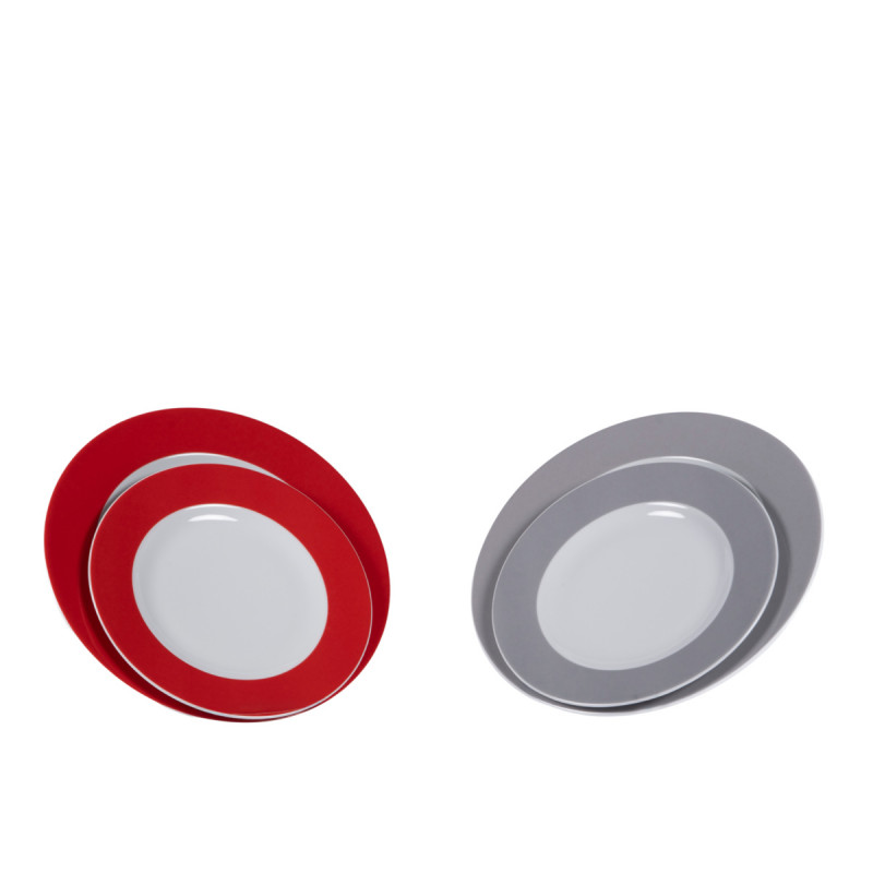 Assiette plate rond gris porcelaine Ø 21 cm Roma Color Pro.mundi