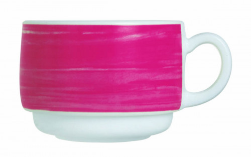 Tasse à thé rond rouge verre opal 19 cl Ø 7,8 cm Brush Arcoroc