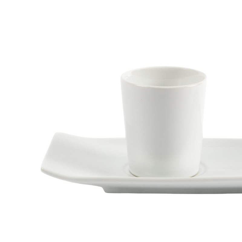 Gobelet rond blanc grès émaillé 10 cl Ø 6 cm Prismo Pro.mundi