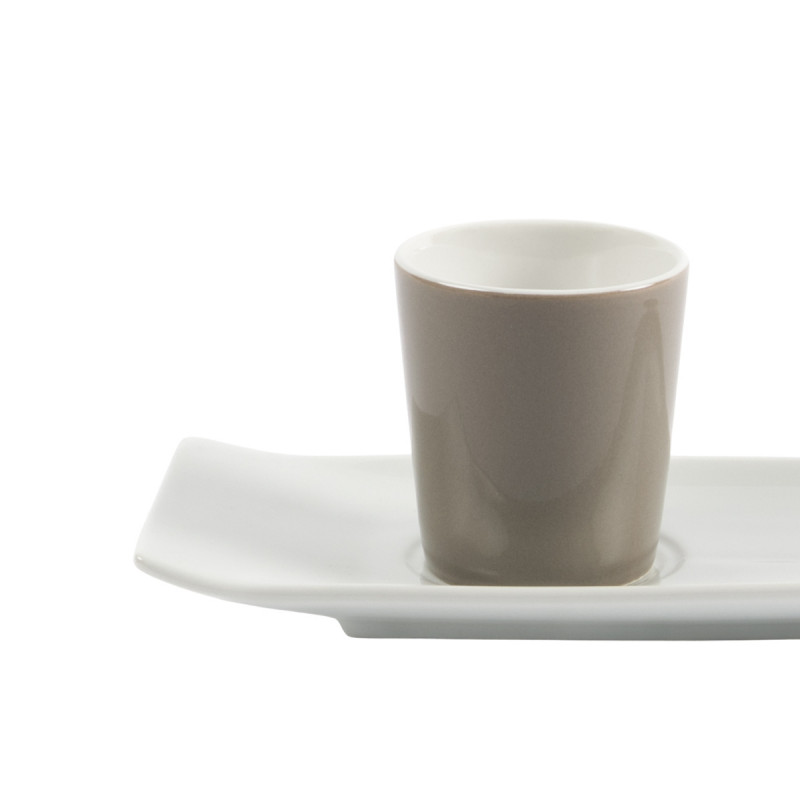Gobelet rond marron grès émaillé 10 cl Ø 6 cm Prismo Pro.mundi