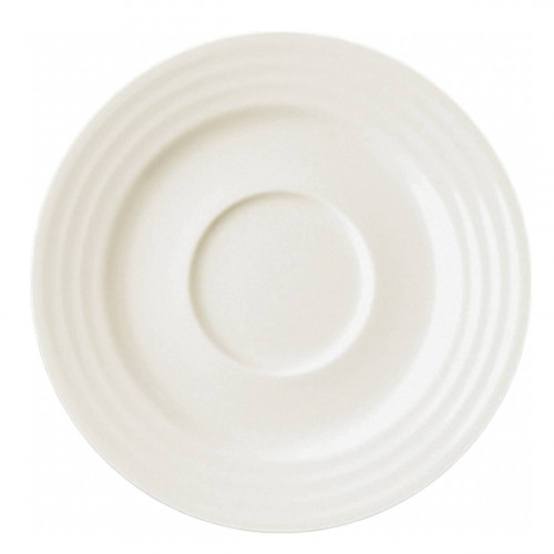 Sous-tasse à expresso rond ivoire porcelaine vitrifiée Ø 13 cm Rondo Rak