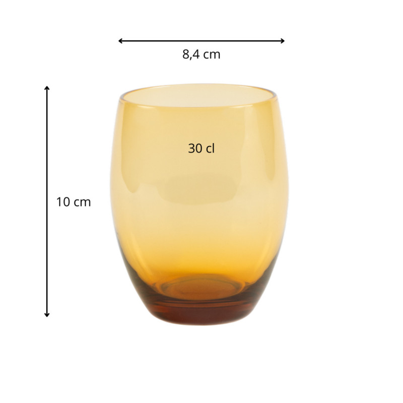 Gobelet forme basse jaune verre 30 cl Baya Pro.mundi