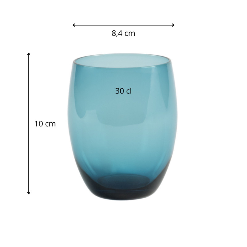 Gobelet forme basse bleu verre 30 cl Baya Pro.mundi