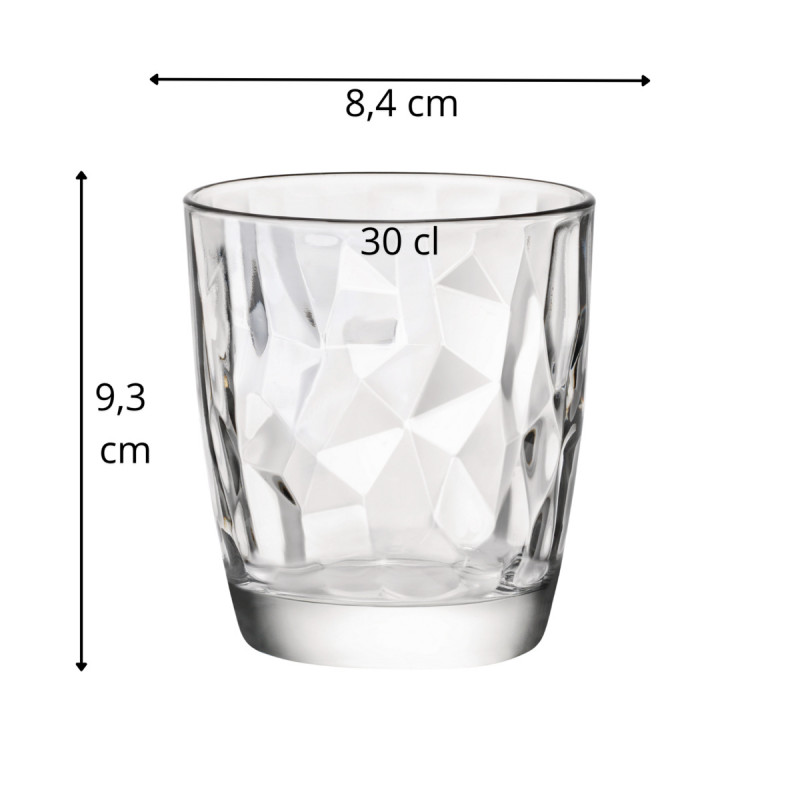 Gobelet forme basse verre 30 cl Diamond Bormioli Rocco