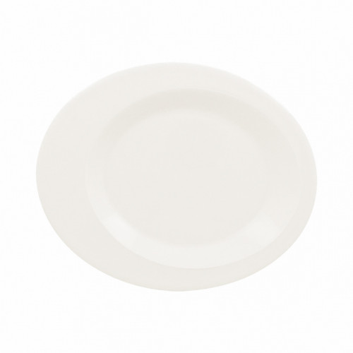 Assiette plate ovale ivoire porcelaine vitrifiée 17,1x14 cm Giro Rak