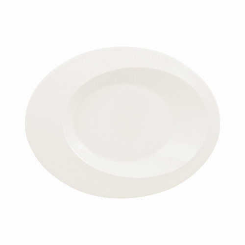 Assiette creuse ovale ivoire porcelaine vitrifiée 29,1x23 cm Giro Rak