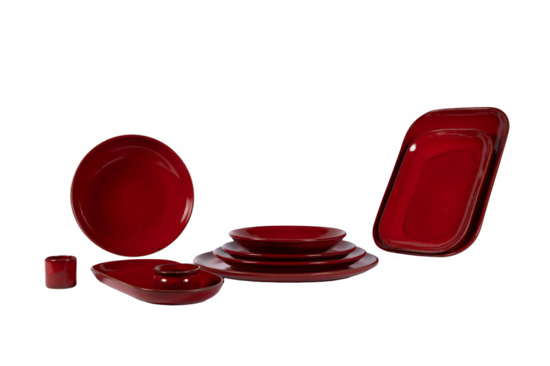 Beurrier rond rouge grès émaillé Ø 7 cm Gres Couleur Pro.mundi
