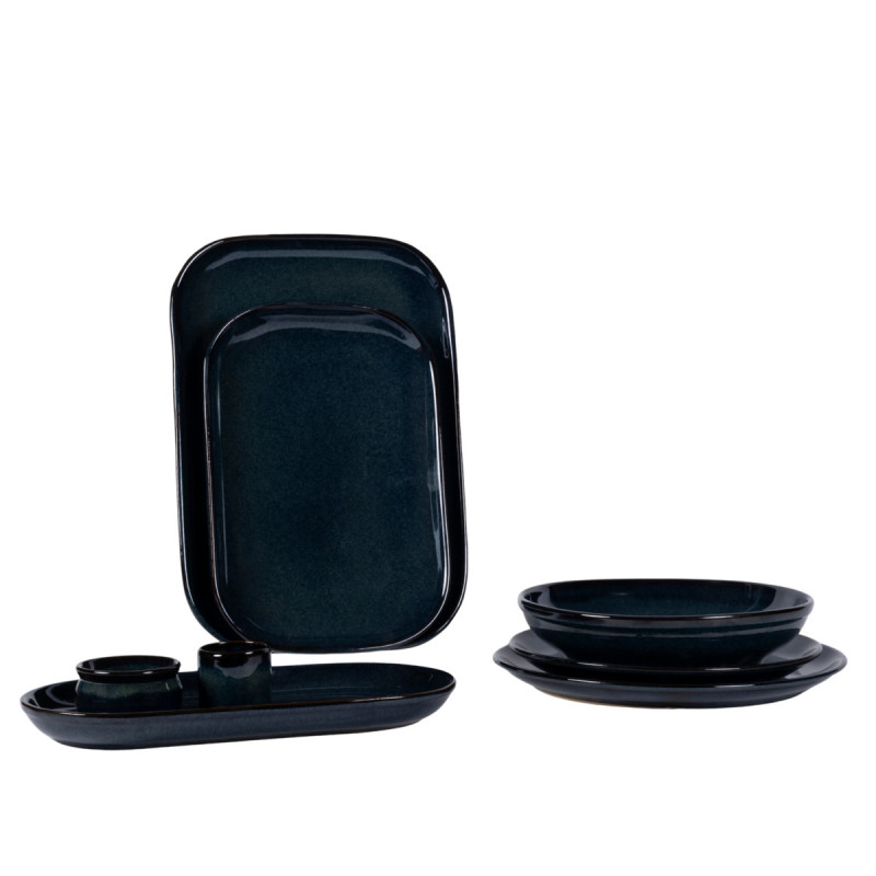 Beurrier rond bleu grès émaillé Ø 7 cm Gres Couleur Pro.mundi