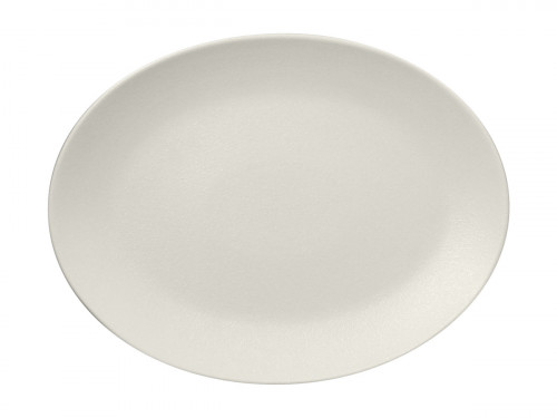 Plat ovale Blanc sable porcelaine vitrifiée 36 cm Neo Fusion Rak