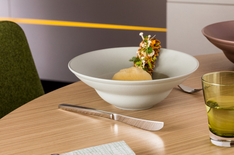 Assiette extra creuse rond Blanc sable porcelaine vitrifiée Ø 22,7 cm Neo Fusion Rak