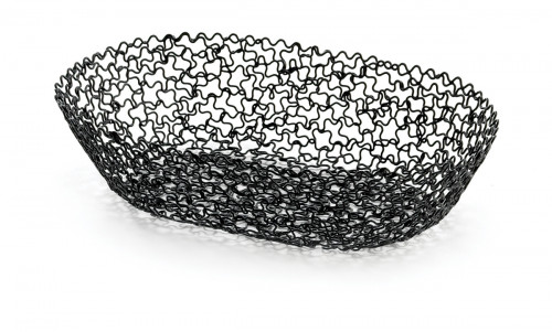 Corbeille ovale noir 22x14x5 cm Boucle Tablecraft