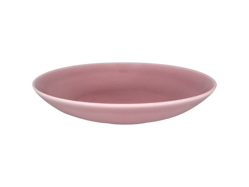 Assiette coupe creuse rond rose porcelaine vitrifiée Ø 22,2 cm Vintage Rak