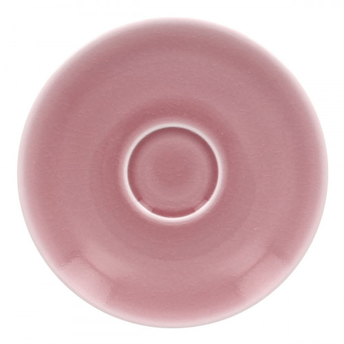 Sous-tasse à expresso rond rose porcelaine vitrifiée Ø 12,5 cm Vintage Rak