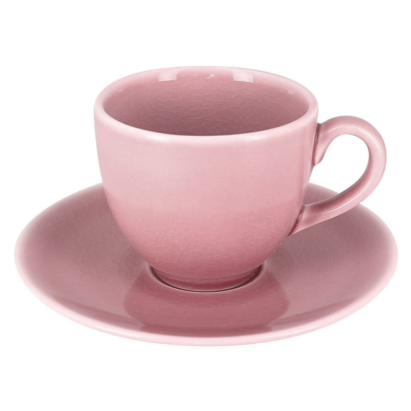Tasse à thé rond rose porcelaine vitrifiée 20 cl Ø 8,4 cm Vintage Rak