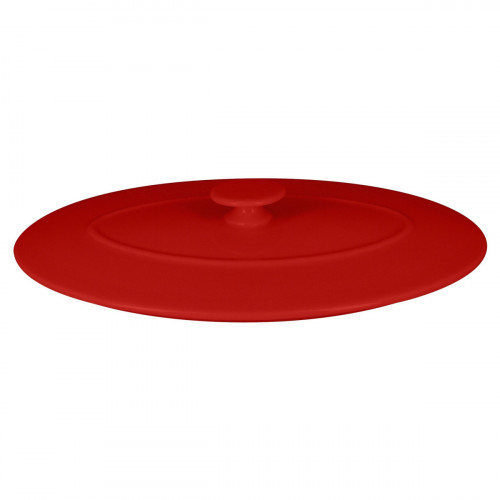 Couvercle avec poignée ovale rouge porcelaine vitrifiée 26x18 cm Chefs Fusion Rak