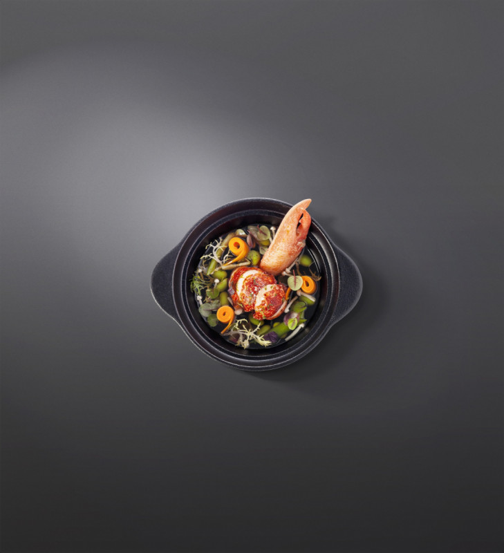 Couvercle avec poignée ovale gris porcelaine vitrifiée 31x21 cm Chefs Fusion Rak