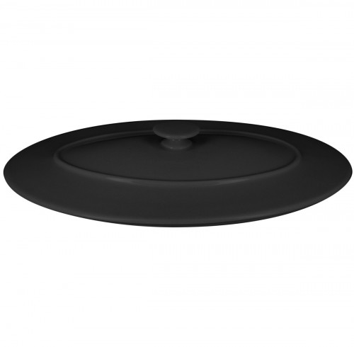 Couvercle avec poignée ovale noir porcelaine vitrifiée 37,2x25 cm Chefs Fusion Rak