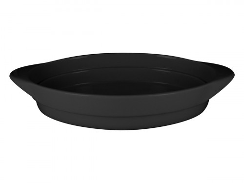 Plat ovale noir porcelaine vitrifiée 45,3x25 cm Chefs Fusion Rak