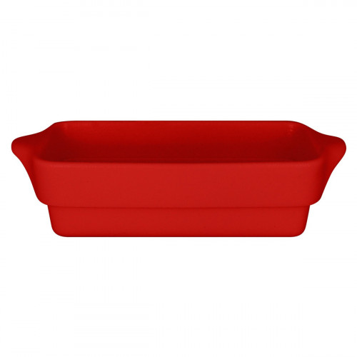 Terrine rectangulaire rouge porcelaine vitrifiée 24x10 cm Chefs Fusion Rak
