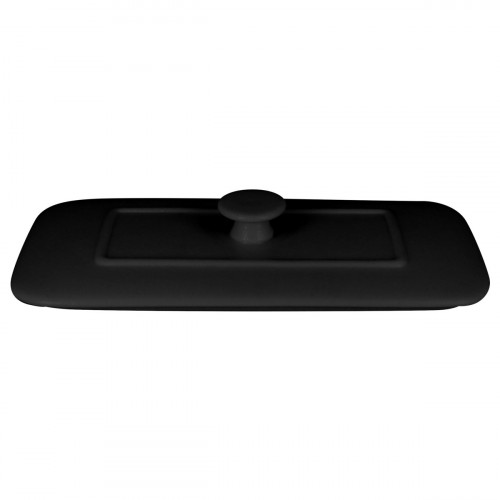 Couvercle pour terrine rectangulaire noir porcelaine vitrifiée 20x10 cm Chefs Fusion Rak