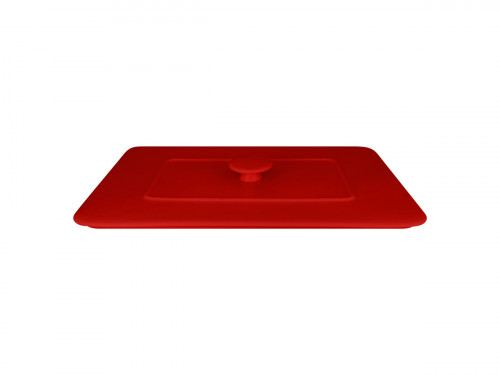 Couvercle pour terrine rectangulaire rouge porcelaine vitrifiée 39,5x24,5 cm Chefs Fusion Rak
