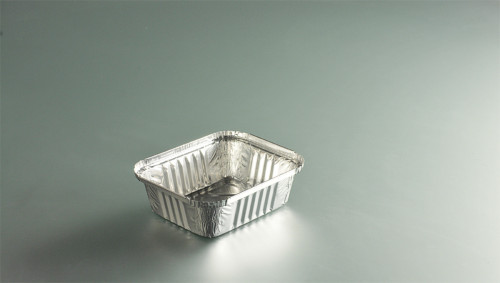 Barquette operculable rectangulaire gris aluminium 14,6x12,1 cm 43,5 cl (100 pièces)