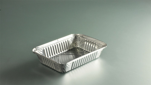 Barquette operculable rectangulaire gris aluminium 21,8x15,5x3,8 cm 91 cl (100 pièces)