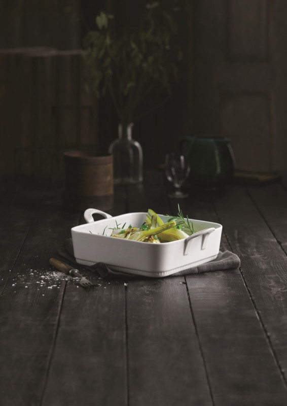 Plat à four carré blanc porcelaine culinaire 27x27 cm Toulouse Pillivuyt