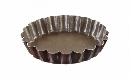 Lot de 6 moules à tartelette à bords cannelés acier Revêtement anti-adhésif Ø 10 cm 1,8 cm Gobel (6 pièces)