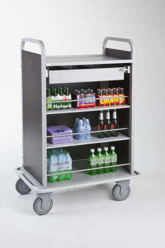Chariot mini-bar 3 niveaux M acier 89x56,6x133,3 cm Ibiza Caddie Hotel