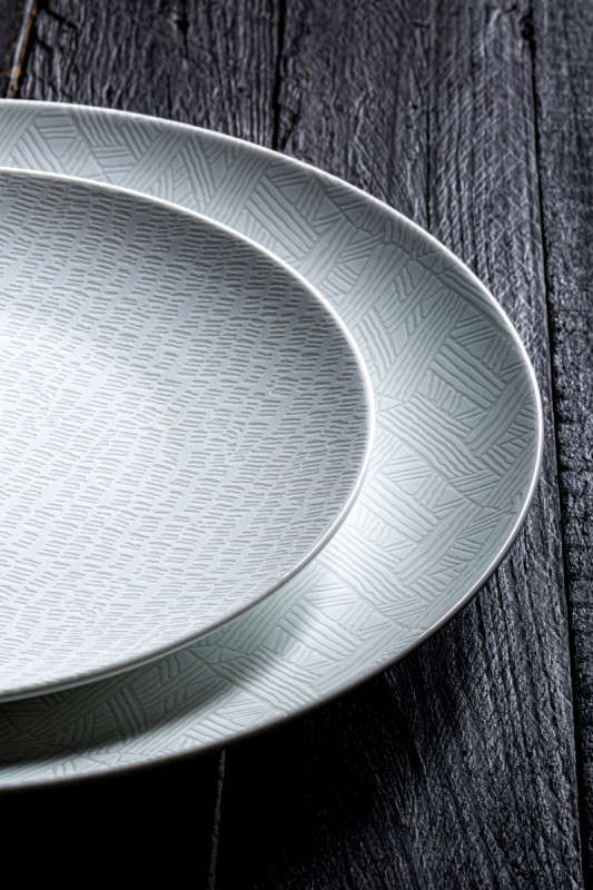 Assiette coupe plate rond blanc porcelaine Ø 25 cm Ripple Astera