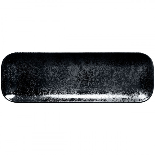 Assiette plate rectangulaire noir porcelaine vitrifiée 38x21 cm Karbon Rak