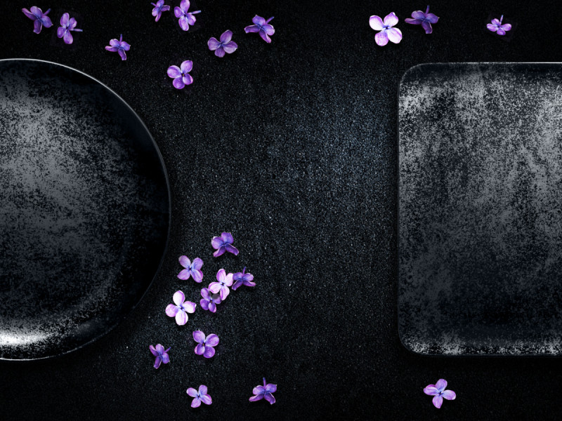 Assiette plate carré noir porcelaine vitrifiée 24x24 cm Karbon Rak