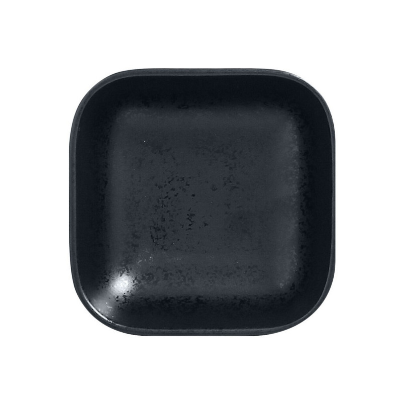 Ravier carré noir porcelaine vitrifiée 11 cm Karbon Rak