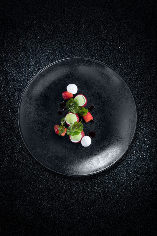 Assiette plate rond noir porcelaine vitrifiée Ø 17,9 cm Karbon Rak