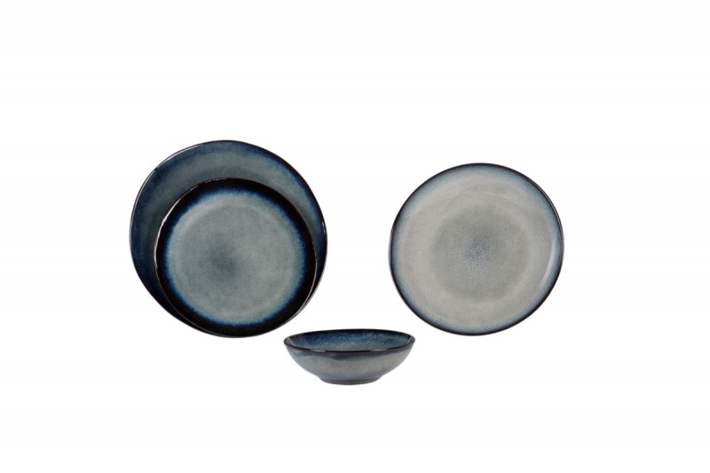 Assiette coupe plate rond gris grès émaillé Ø 27 cm Galaxy Pro.mundi