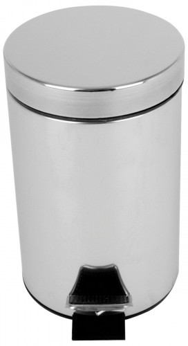 Poubelle à pédale rond argent inox Probbax