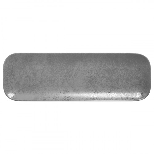 Assiette plate rectangulaire gris porcelaine vitrifiée 33,2x10,8 cm Shale Rak