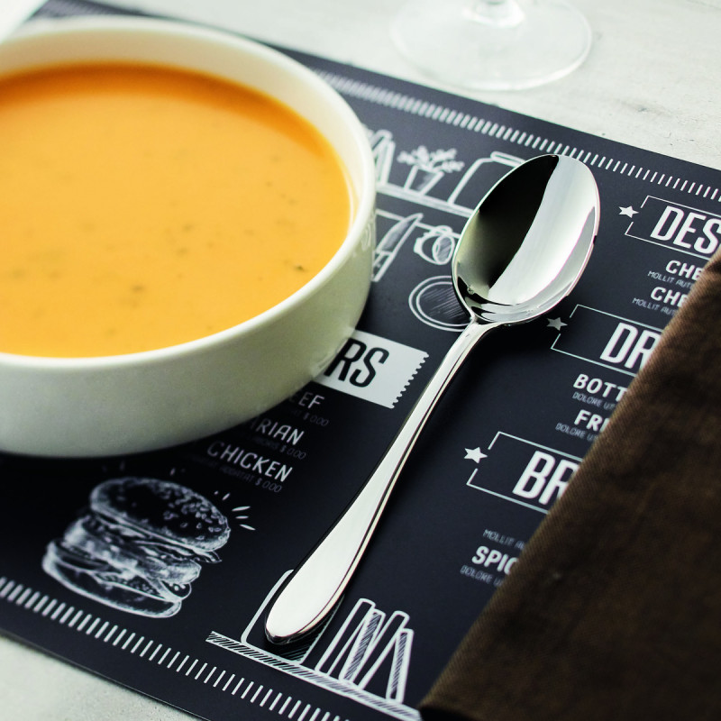 Cuillère à soupe argent inox 18/10 21x4,2x2,3 cm Lazzo Chef & Sommelier