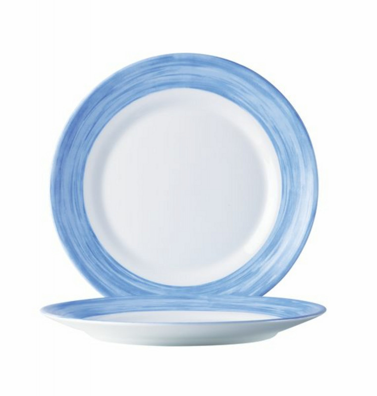 Assiette plate rond blanc verre opal Ø 25,4 cm Brush Arcoroc
