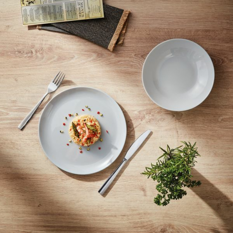 Assiette plate rond gris verre opal Ø 19 cm Evolutions Arcoroc