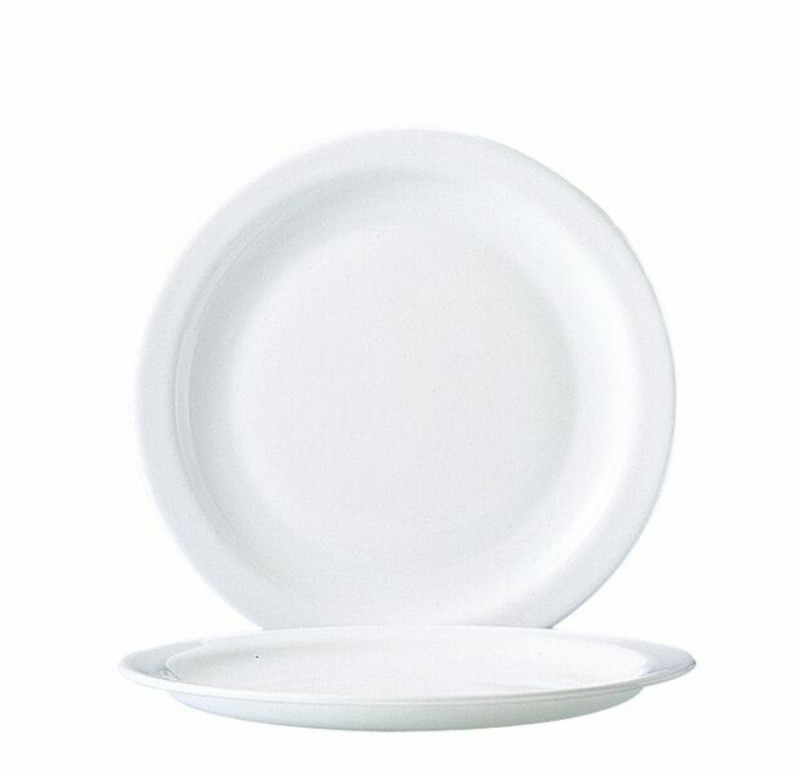Assiette plate rond blanc verre Ø 23,5 cm Hoteliere Arcoroc