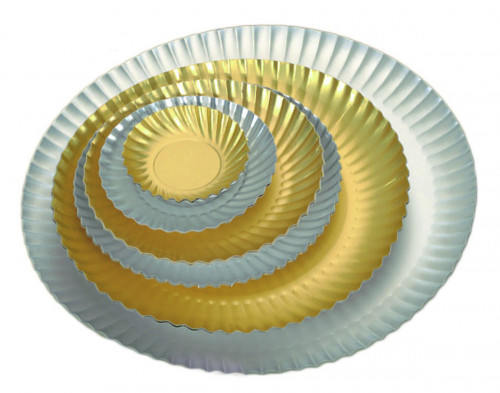 Assiette carton argent Ø 120 mm (50 pièces)